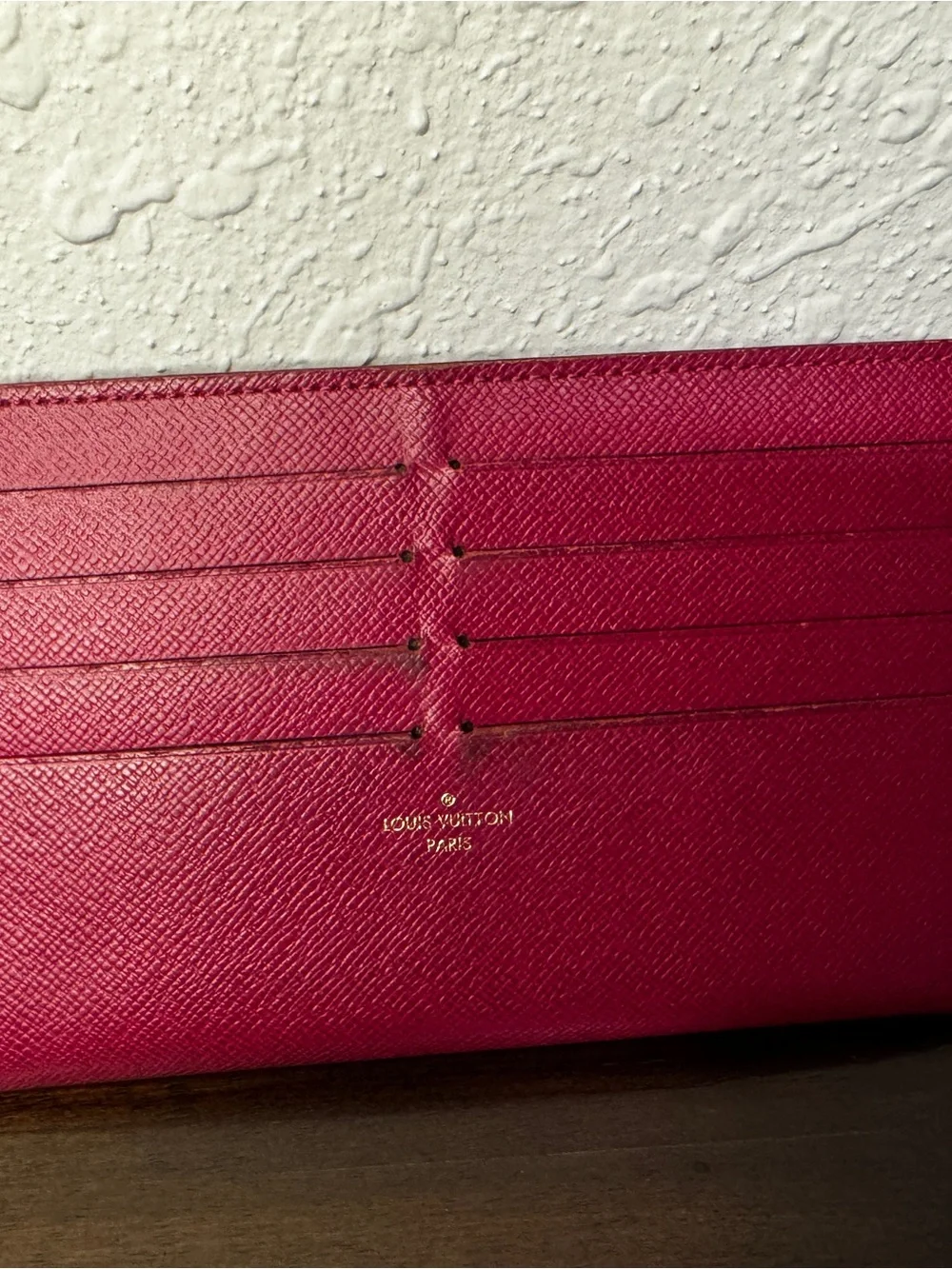 Louis Vuitton Fuchsia Leather Card Holder Wallet
